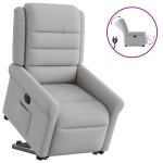 vidaXL Scaun reclinabil electric, țesătură gri nor vidaXL Scaun reclinabil electric, țesătură gri nor