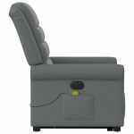 vidaXL Fotoliu electric masaj rabatabil cu ridicare, gri închis textil