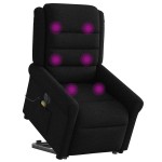 vidaXL Fotoliu electric de masaj rabatabil cu ridicare, negru, textil