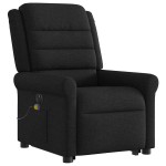 vidaXL Fotoliu electric de masaj rabatabil cu ridicare, negru, textil