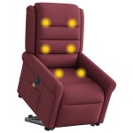 vidaXL Fotoliu de masaj electric rabatabil cu ridicare roșu vin textil vidaXL Fotoliu de masaj electric rabatabil cu ridicare roșu vin textil