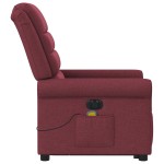 vidaXL Fotoliu de masaj electric rabatabil cu ridicare roșu vin textil vidaXL Fotoliu de masaj electric rabatabil cu ridicare roșu vin textil