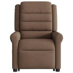 vidaXL Fotoliu electric de masaj rabatabil cu ridicare, maro, textil