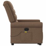 vidaXL Fotoliu electric de masaj rabatabil cu ridicare, maro, textil