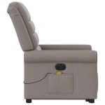 vidaXL Fotoliu electric masaj rabatabil cu ridicare, gri taupe, textil