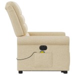 vidaXL Fotoliu electric de masaj rabatabil cu ridicare, crem, textil vidaXL Fotoliu electric de masaj rabatabil cu ridicare, crem, textil