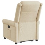 vidaXL Fotoliu electric de masaj rabatabil cu ridicare, crem, textil vidaXL Fotoliu electric de masaj rabatabil cu ridicare, crem, textil