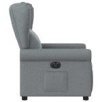 vidaXL Fotoliu rabatabil electric, gri deschis, textil