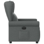 vidaXL Fotoliu rabatabil electric, gri închis, material textil