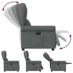 vidaXL Fotoliu rabatabil electric, gri închis, material textil