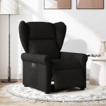 vidaXL Fotoliu rabatabil electric, negru, material textil
