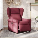 vidaXL Fotoliu rabatabil electric, roșu vin, material textil vidaXL Fotoliu rabatabil electric, roșu vin, material textil