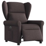 vidaXL Fotoliu rabatabil electric, maro închis, material textil