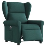 vidaXL Fotoliu rabatabil electric, verde închis, material textil vidaXL Fotoliu rabatabil electric, verde închis, material textil