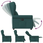 vidaXL Fotoliu rabatabil electric, verde închis, material textil vidaXL Fotoliu rabatabil electric, verde închis, material textil