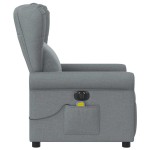 vidaXL Fotoliu electric de masaj rabatabil, gri deschis, microfibră
