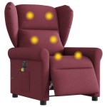 vidaXL Fotoliu electric de masaj rabatabil, roșu vin, textil vidaXL Fotoliu electric de masaj rabatabil, roșu vin, textil