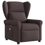 vidaXL Fotoliu electric de masaj rabatabil, maro închis, textil