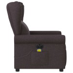 vidaXL Fotoliu electric de masaj rabatabil, maro închis, textil