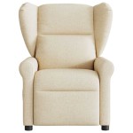 vidaXL Fotoliu electric de masaj rabatabil, crem, textil