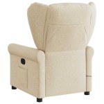 vidaXL Fotoliu electric de masaj rabatabil, crem, textil