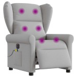 vidaXL Scaun reclinabil electric pentru masaj Cloud Grey Fabric vidaXL Scaun reclinabil electric pentru masaj Cloud Grey Fabric