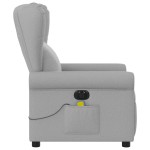 vidaXL Scaun reclinabil electric pentru masaj Cloud Grey Fabric vidaXL Scaun reclinabil electric pentru masaj Cloud Grey Fabric