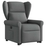 vidaXL Fotoliu rabatabil cu ridicare pe verticală, gri închis, textil