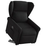 vidaXL Fotoliu rabatabil cu ridicare pe verticală, negru, textil