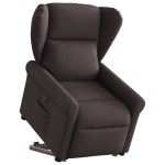 vidaXL Fotoliu rabatabil cu ridicare pe verticală, maro închis, textil