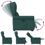 vidaXL Fotoliu rabatabil ridicare pe verticală, verde închis, textil vidaXL Fotoliu rabatabil ridicare pe verticală, verde închis, textil