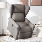 vidaXL Fotoliu rabatabil cu ridicare pe verticală, gri taupe, textil