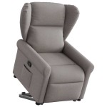 vidaXL Fotoliu rabatabil cu ridicare pe verticală, gri taupe, textil
