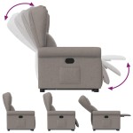 vidaXL Fotoliu rabatabil cu ridicare pe verticală, gri taupe, textil