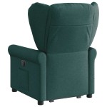 vidaXL Fotoliu rabatabil de masaj, cu ridicare, verde închis, textil