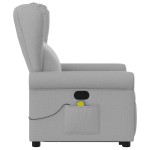 vidaXL Scaun de masaj în picioare, înclinat, țesătură gri nor vidaXL Scaun de masaj în picioare, înclinat, țesătură gri nor