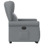 vidaXL Fotoliu electric rabatabil cu ridicare, gri deschis, textil