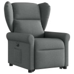 vidaXL Fotoliu electric rabatabil cu ridicare, gri închis, textil