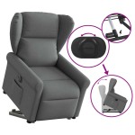vidaXL Fotoliu electric rabatabil cu ridicare, gri închis, textil