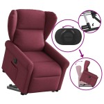 vidaXL Fotoliu electric rabatabil cu ridicare, roșu vin, textil