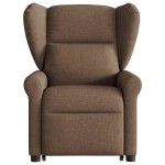vidaXL Fotoliu electric rabatabil cu ridicare, maro, textil