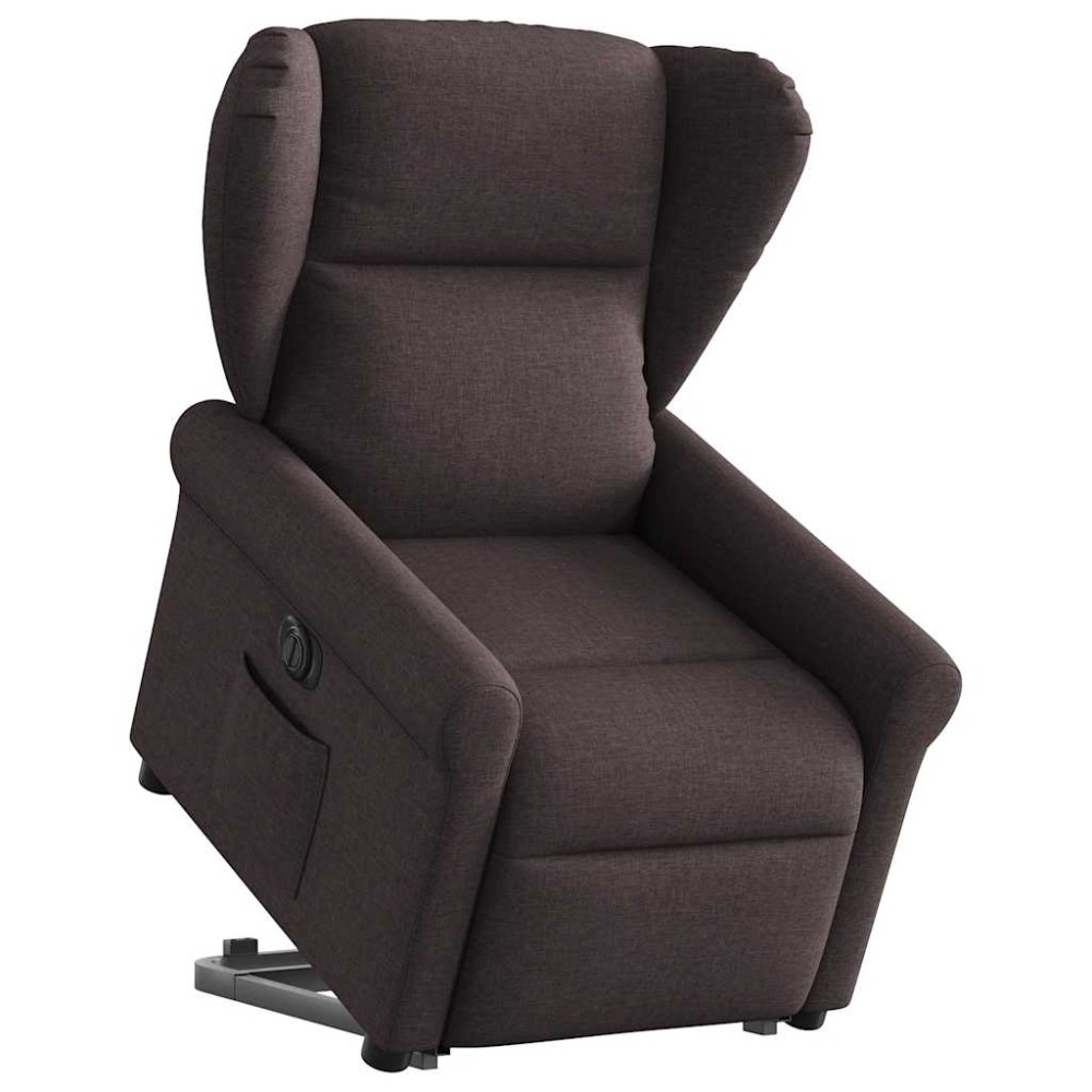 vidaXL Fotoliu electric rabatabil cu ridicare, maro închis, textil