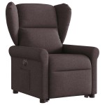 vidaXL Fotoliu electric rabatabil cu ridicare, maro închis, textil