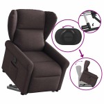 vidaXL Fotoliu electric rabatabil cu ridicare, maro închis, textil