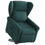 vidaXL Fotoliu electric rabatabil cu ridicare, verde închis, textil