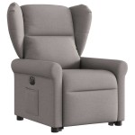 vidaXL Fotoliu electric rabatabil cu ridicare, gri taupe, textil