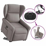 vidaXL Fotoliu electric rabatabil cu ridicare, gri taupe, textil
