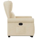 vidaXL Fotoliu electric rabatabil cu ridicare, crem, textil