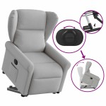 vidaXL Scaun reclinabil electric, țesătură gri nor
