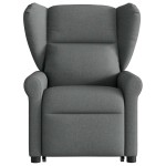 vidaXL Fotoliu electric masaj rabatabil cu ridicare, gri închis textil